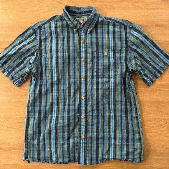 Duluth Trading Co Other - Duluth Trading Co Mens Plaid Short Sleeve Button Down Shirt Blue Green Size M
